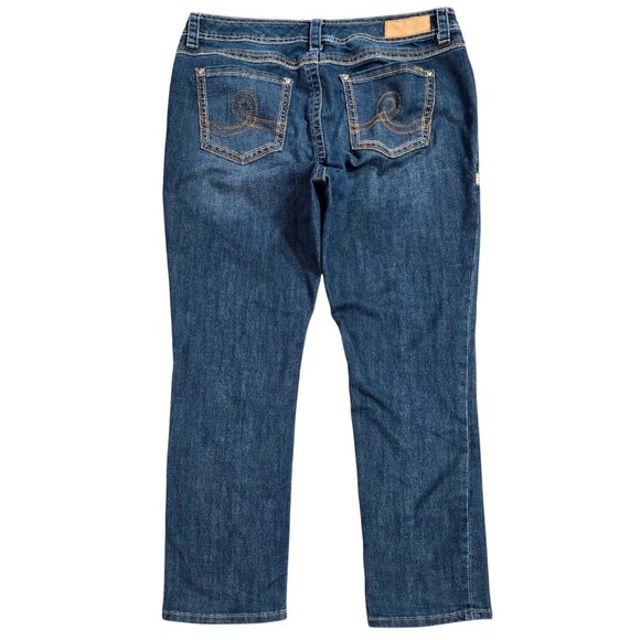 Melissa McCarthy Seven7 Dark Wash Straight Leg Jeans Thick Stitch - Picture 3 of 10